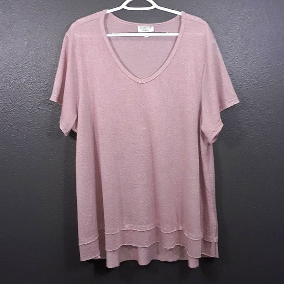 Studio B by Bobeau Tops - STUDIO B Light Plum Top Plus Size 3X